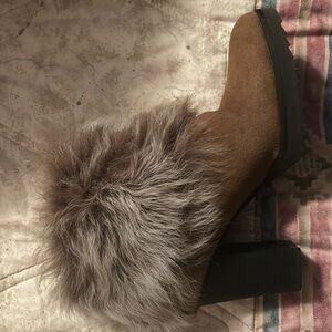 Johnston and Murphy Brown Suede Cuff Booties